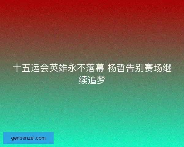 十五运会英雄永不落幕 杨哲告别赛场继续追梦